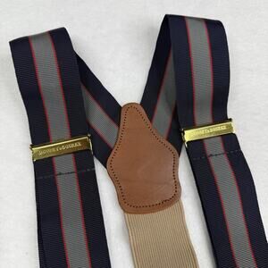 Dooney & Bourke Suspenders Mens Elastic Braces Leather Trim Made in USA Adjustab